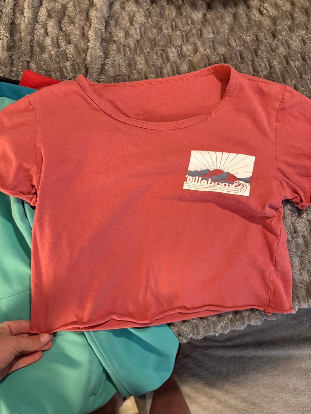 Billabong red Cropped Graphic Tee